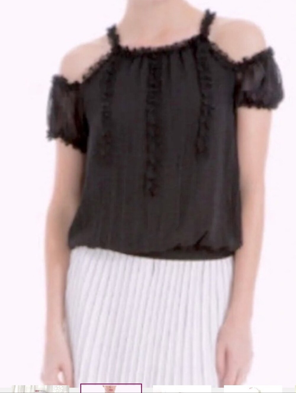Max StidioMax Ruffle-Trim Cold-Shoulder Blouse - Picture 2 of 6